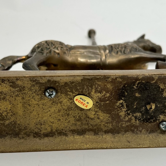 Decorative Brass Carousel Horse On Base Hollywood Regency Circus Equestrian Gold - Picture 6 of 9